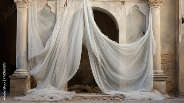 Fototapeta The Curtain / Veil in the Temple Torn in Two - Christian Biblical Event, Signs and Symbolism