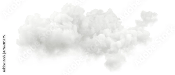 Obraz Serene clear clouds drifting on transparent backgrounds 3d illustrations png
