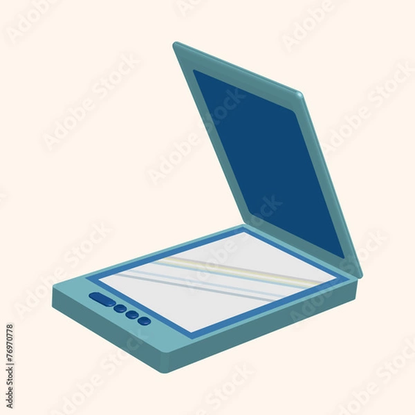 Obraz computer theme scanner elements vector