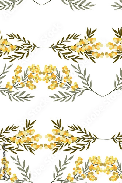 Obraz pattern with spring flowers mimosas 