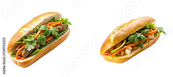 Fototapeta banh mi on transparent background, element remove background