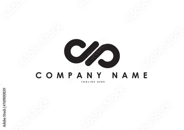 Fototapeta DP Letters Logo Design Unique Idea For Business and Design Company