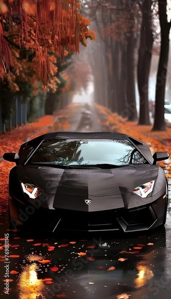 Obraz Autumn Black Super Car