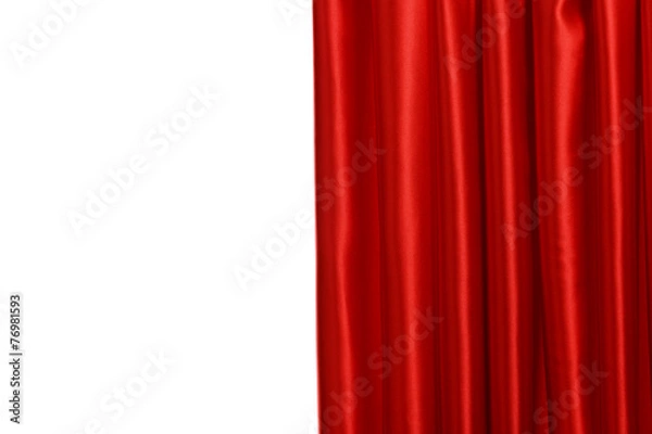 Fototapeta Red Curtain on white background