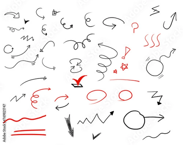 Fototapeta Arrow icon sketch drow