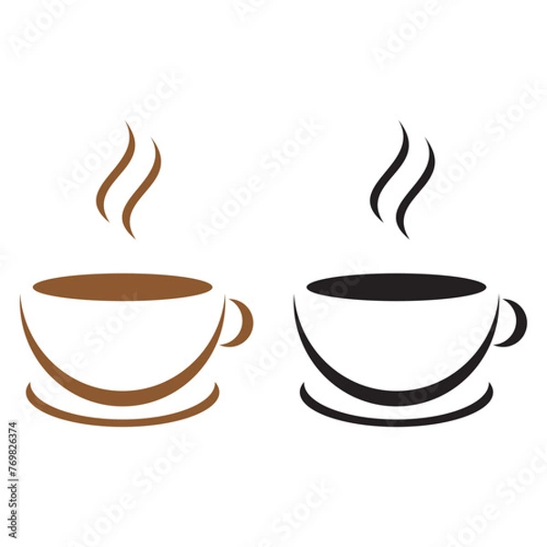 Obraz Coffee cup icon, vector on a white background
