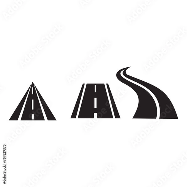 Obraz road set icon symbol illustration