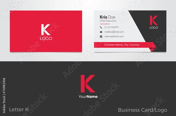 Obraz K Letter Logo Corporate Business card