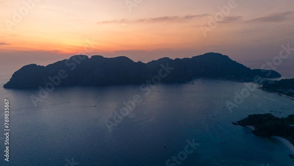 Fototapeta Sunset at the Phi Phi islands, Krabi, Thailand