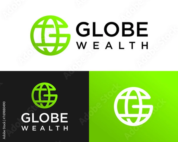 Obraz Letter G monogram globe logo design.

