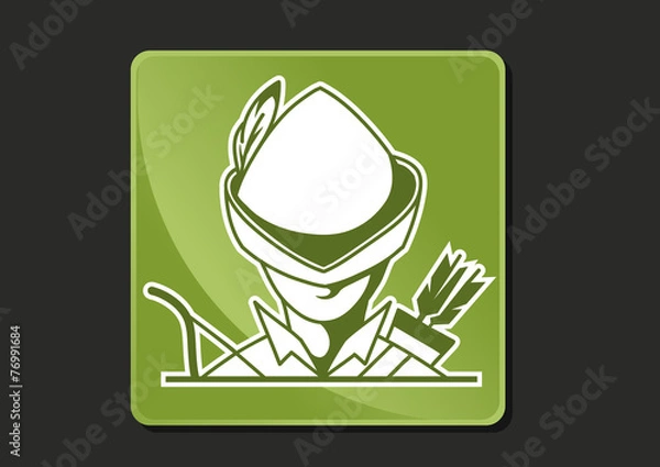 Obraz Man with bow and arrow