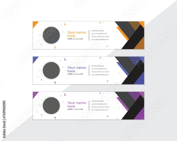 Fototapeta Modern style business email signature card design