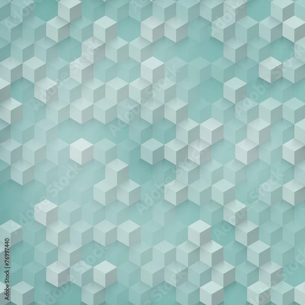 Fototapeta Vector Abstract geometric shape from gray cubes.