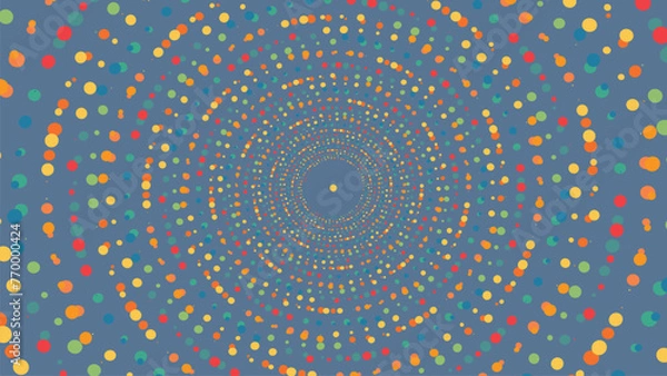 Fototapeta Abstract spiral wavy data cycle vortex style background. This creative design simple circle dotted urgency background can make your project more meaningful.