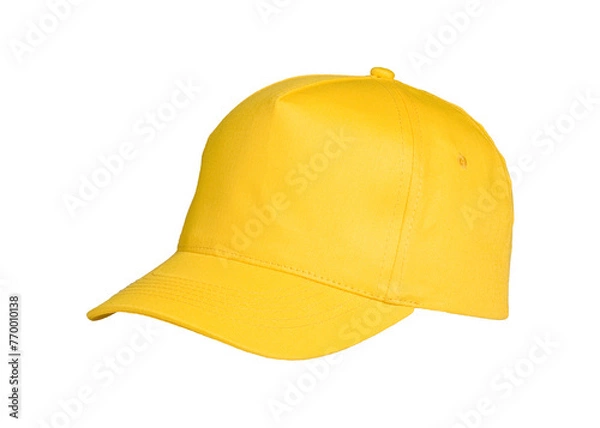Obraz studio photo of baseball cap yellow isolated on white background