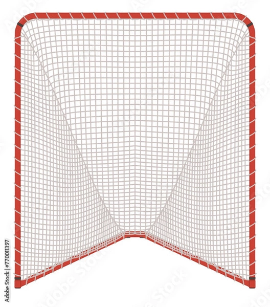 Fototapeta lacrosse, goal with net isolated on a white background