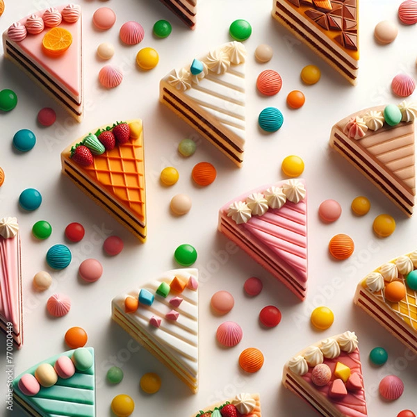 Fototapeta A selection of dessert cake 