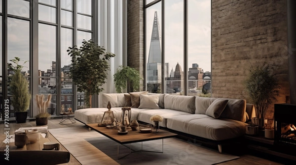 Obraz living room interior in London with a view 