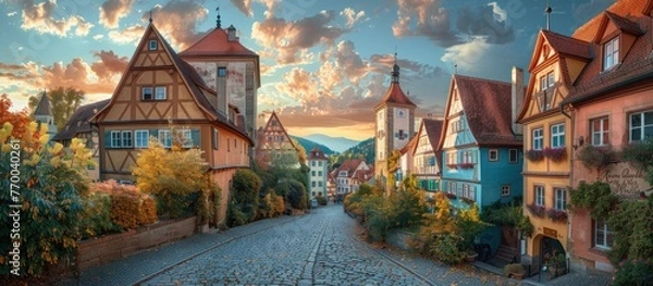 Fototapeta Beautiful postcard view of the famous historic town