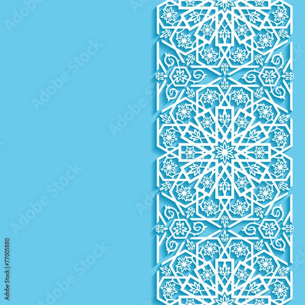 Fototapeta Abstract background with eastern floral pattern