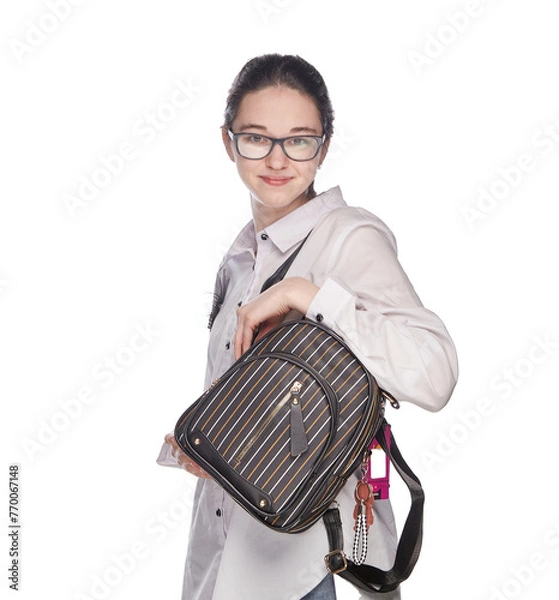 Fototapeta The Spectacled Stylista With a Stylish Satchel