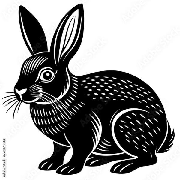 Fototapeta rabbit  vector silhouette  illustration svg file