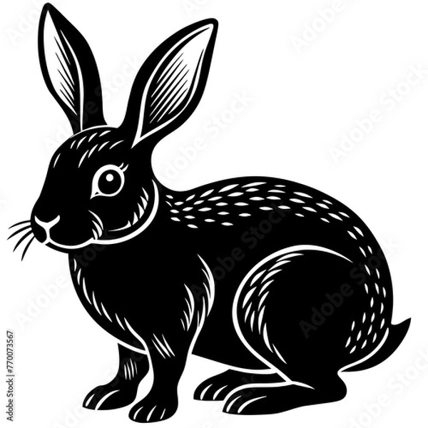 Fototapeta rabbit  vector silhouette  illustration svg file