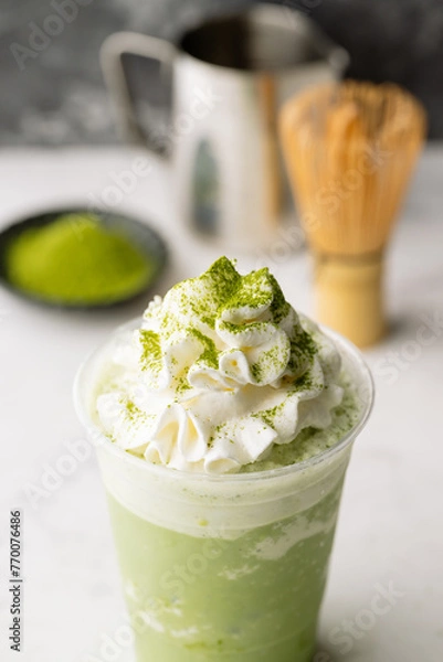 Obraz mathca frappe with whipped cream