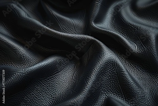 Fototapeta Close up of black leather texture. Abstract background and texture for design