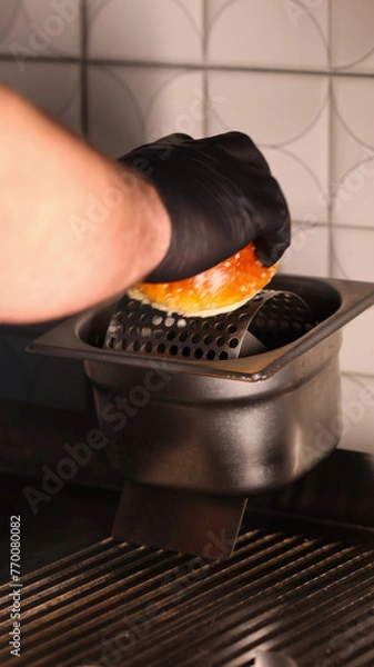 Obraz hamburger bread oil