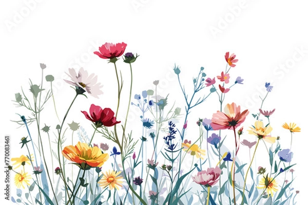 Fototapeta Vectorized Wildflower Garden