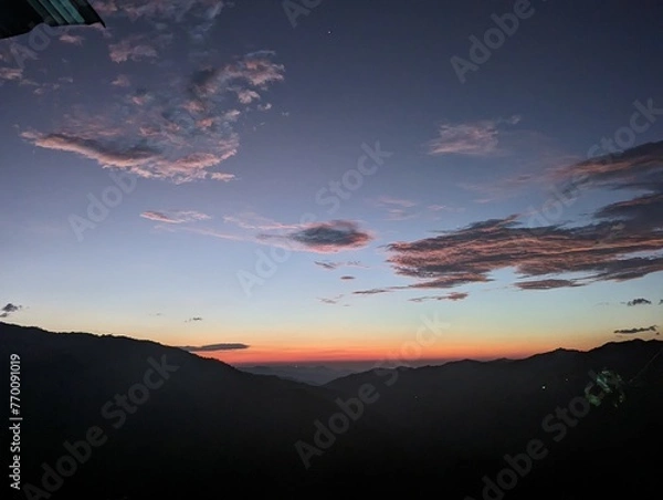Obraz sunset over the mountains