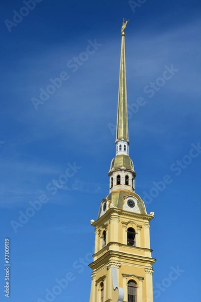 Fototapeta Spire of the Peter and Paul cathedral in Saint-Petersburg