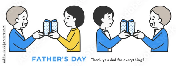 Obraz 父の日にプレゼントを贈る人物のイラスト素材