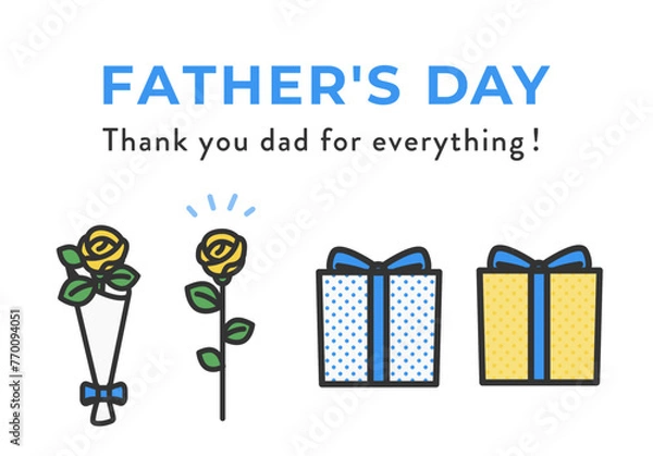 Obraz 父の日関連のアイコンイラスト素材