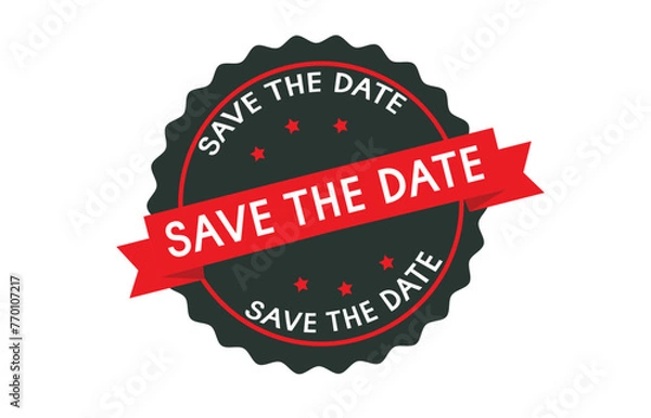 Obraz Save the date sticker stamp seal vector template.