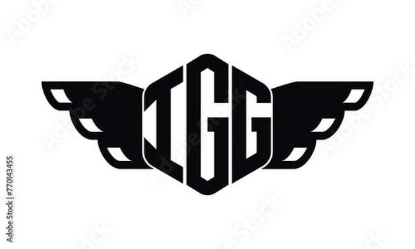 Obraz IGG polygon wings logo design vector template.