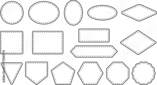 Fototapeta Leather Patches Frame or Label Template Clipart - Outlines