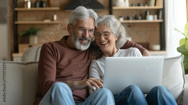 Obraz Affectionate Middle-Aged Couple in Natural Setting
