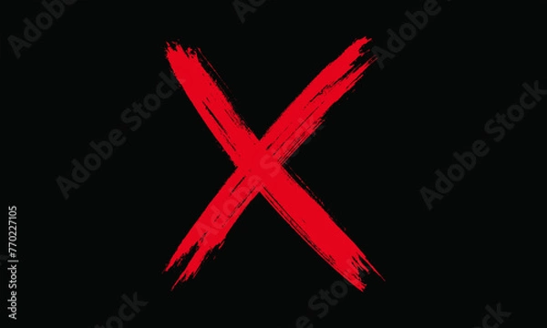 Obraz red cross on background black