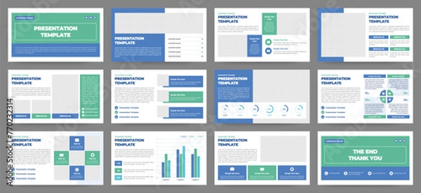 Fototapeta Modern presentation slide templates. Infographic elements template set for web, print, annual report brochure, business flyer leaflet marketing and advertising template. Vector Illustration.