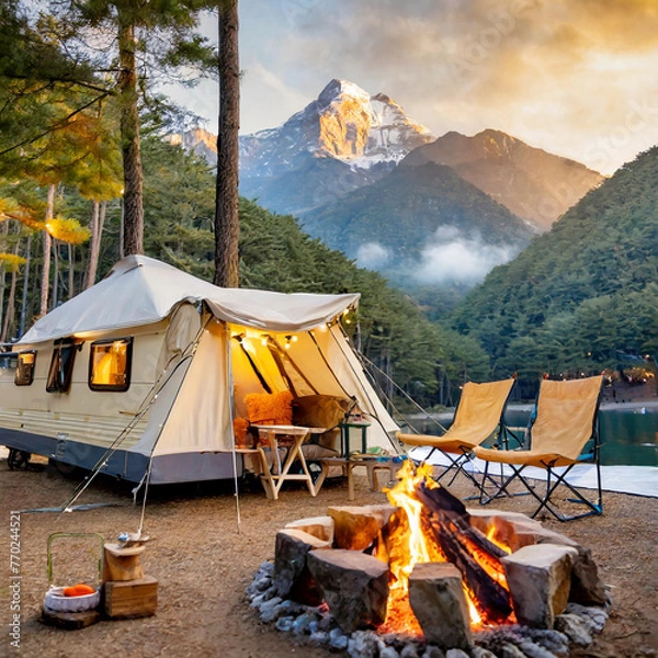 Obraz Camping in the forest