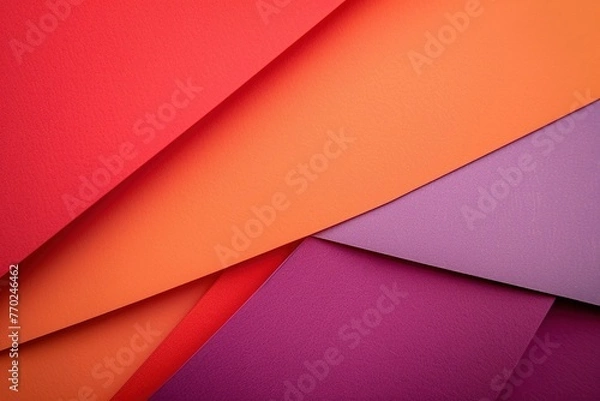 Fototapeta Minimalistic Abstract Background with Colorful Flat Paper Sheets – Modern Design for Creative Projects, Graphic Design, and Branding. Generative AI