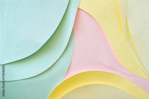 Fototapeta Minimalistic Abstract Background with Colorful Flat Paper Sheets – Modern Design for Creative Projects, Graphic Design, and Branding. Generative AI