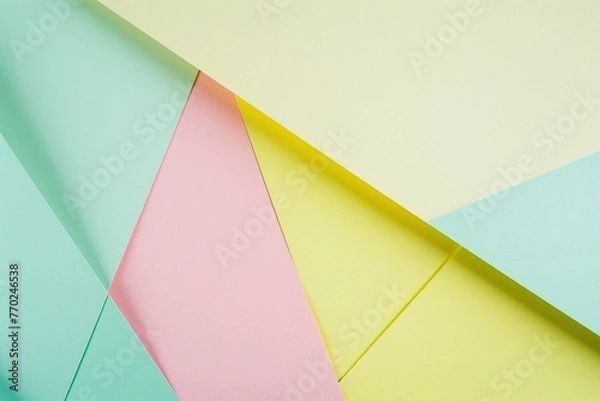 Fototapeta Minimalistic Abstract Background with Colorful Flat Paper Sheets – Modern Design for Creative Projects, Graphic Design, and Branding. Generative AI