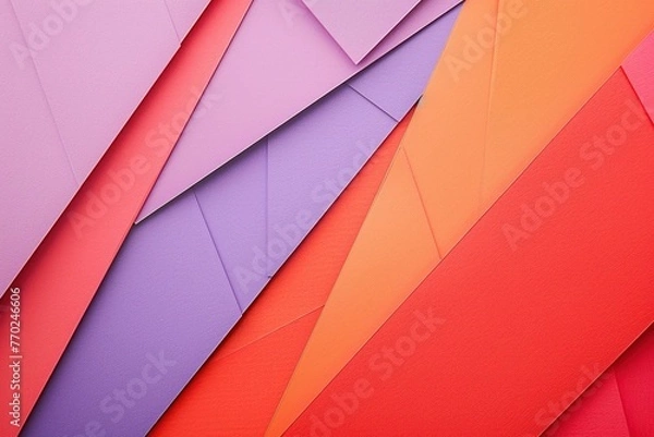 Fototapeta Minimalistic Abstract Background with Colorful Flat Paper Sheets – Modern Design for Creative Projects, Graphic Design, and Branding. Generative AI