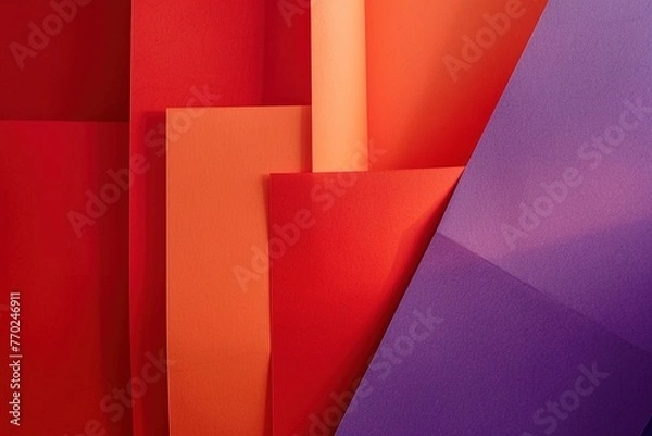 Fototapeta Minimalistic Abstract Background with Colorful Flat Paper Sheets – Modern Design for Creative Projects, Graphic Design, and Branding. Generative AI