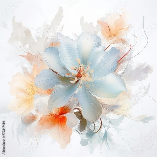 Fototapeta Delicate abstract floral background Flowers backdrop on white background Job ID: a44b80cc-7e30-4de3-b572-aca2eee25085