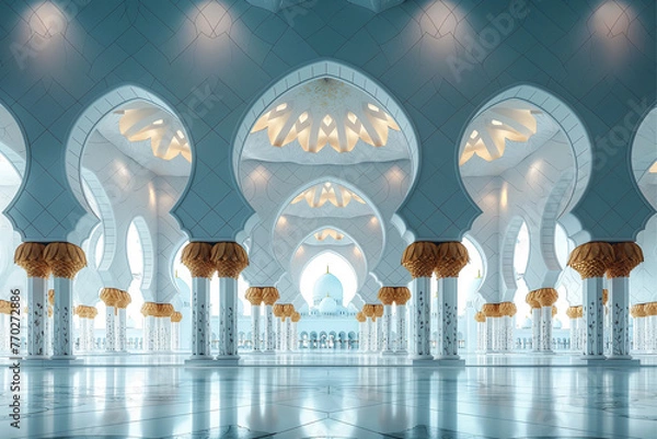 Fototapeta Luxury white color Taj Mah ‍and Masjid background image