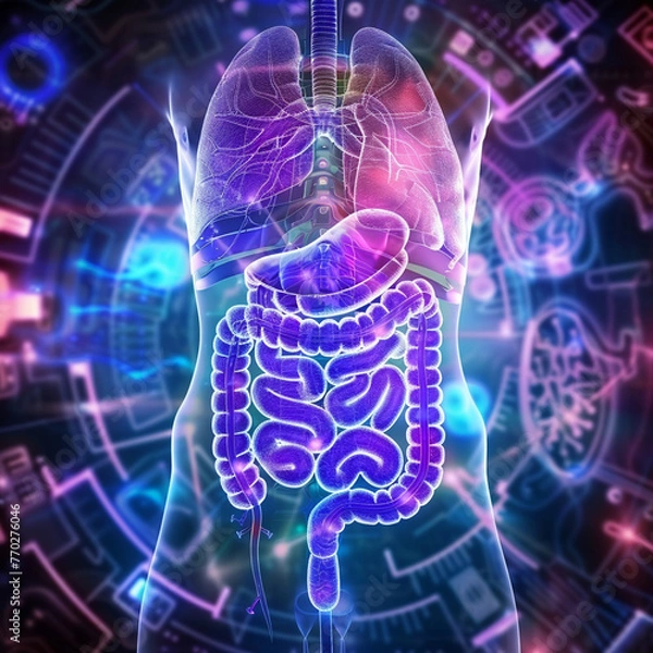 Fototapeta digestive problems.human 3d illustration_